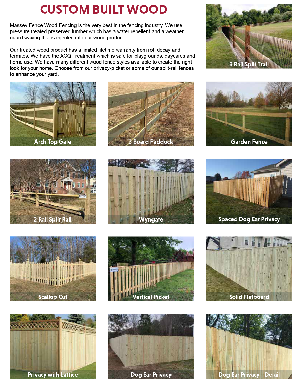 Treated Wood Fence Panels Maryland Custom Built Wood