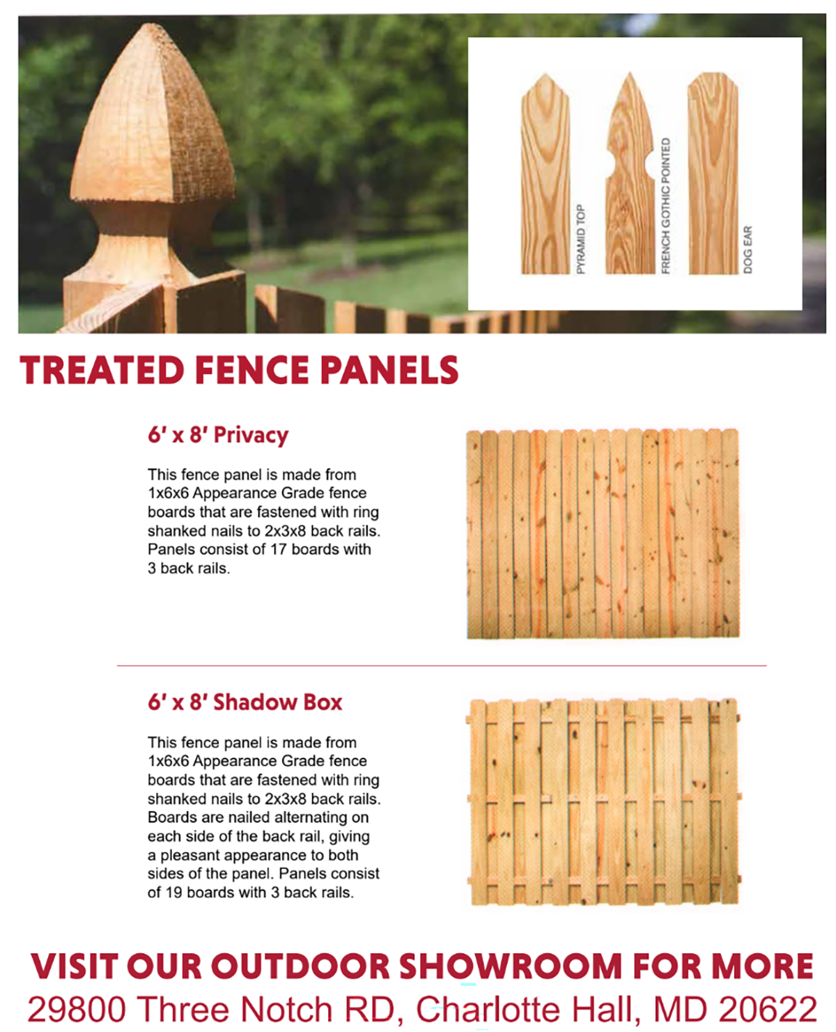 Treated Wood Fence Panels Maryland